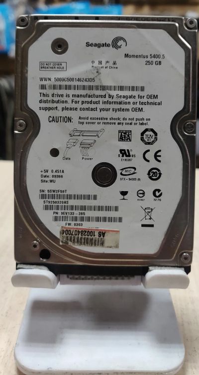 Лот: 21023058. Фото: 1. HDD для ноутбука 2.5"/250 Гб/Seagete... Жёсткие диски (HDD)