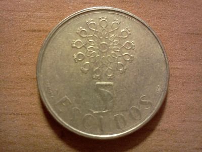 Лот: 6424162. Фото: 1. 5 эскудо португалия. Европа