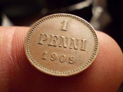 Лот: 12368058. Фото: 1. Великолепная 1 пенни 1909 года... Россия до 1917 года