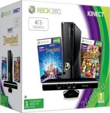 Лот: 3783161. Фото: 1. XBOX 360 4Gb почти новая + кинект. Консоли