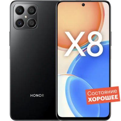 Лот: 22221494. Фото: 1. Смартфон HONOR X8 128GB Полночный... Смартфоны