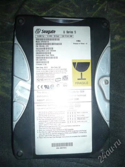 Лот: 1704204. Фото: 1. HDD Seagate 10 Gb IDE. Жёсткие диски (HDD)
