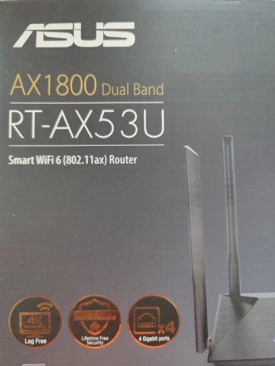Лот: 21509665. Фото: 1. Роутер ASUS RT-AX53U Wi-Fi 6. Маршрутизаторы (роутеры)