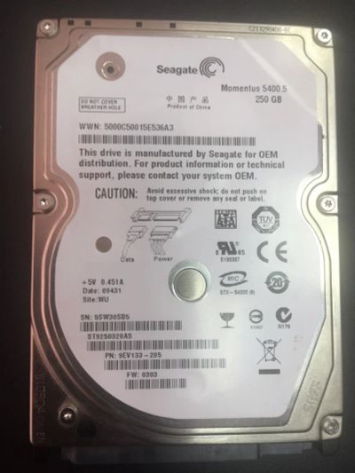 Лот: 11189133. Фото: 1. HDD 2.5" 250 GB Seagate (читать... Жёсткие диски (HDD)
