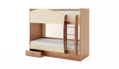 Лот: 4881181. Фото: 1. Кровать-05 двухярусная с ящиками... Детские кровати и кроватки