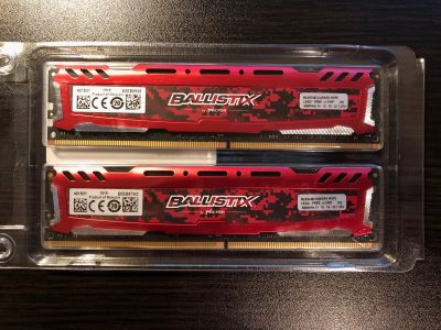 Лот: 14554174. Фото: 1. 16GB (8GBx2) DDR4 3000 CL15 Crucial... Оперативная память