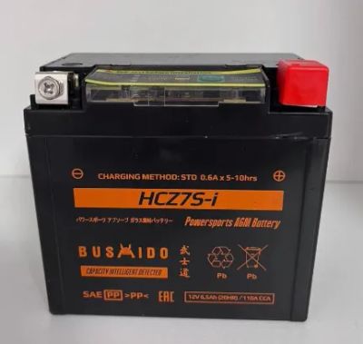 Лот: 20736691. Фото: 1. Аккумулятор Мото Bushido HCZ5S-i... Аккумуляторы