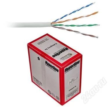 Лот: 1567193. Фото: 1. Витая пара Hyperline UTP4-C5E-SOLID-GY-305... Шлейфы, кабели, переходники