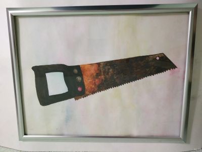 Лот: 14913072. Фото: 1. Картина Ножовка По Дереву И Не... Картины, рисунки