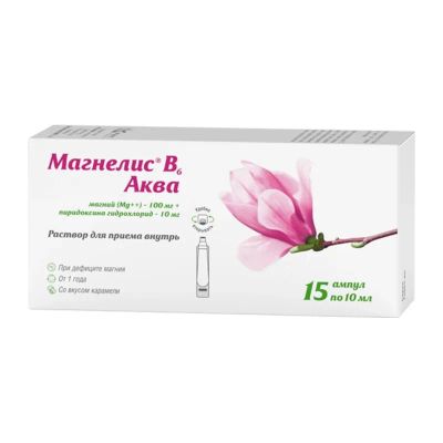 Лот: 24886003. Фото: 1. Магнелис B6 Аква 100 мг+10 мг... Лекарства