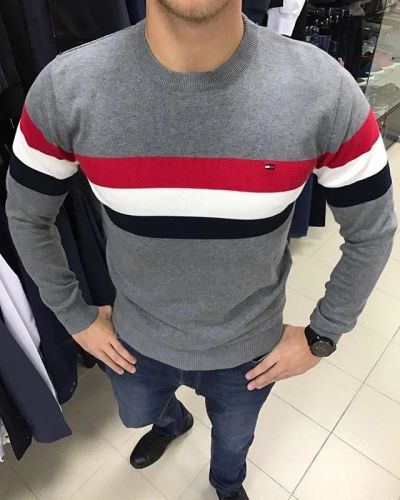 Лот: 10499816. Фото: 1. Кофта Tommy Hilfiger сер. Свитеры, толстовки, худи