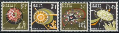 Лот: 20242736. Фото: 1. 1974. Мальта. Рождественские марки... Марки