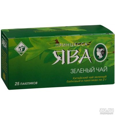 Лот: 13687666. Фото: 1. Чай Ява (Пак.) зеленый 25пак. Чай, кофе, какао