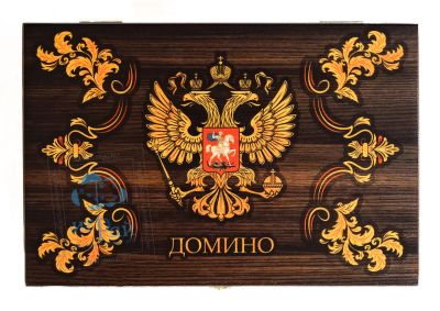 Лот: 16546804. Фото: 1. Домино в деревянном боксе Державное. Настольные игры, карты