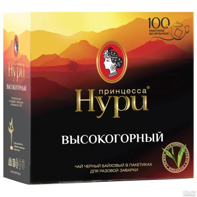 Лот: 13627365. Фото: 1. Чай Нури Высокогорный (100пак). Чай, кофе, какао