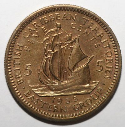 Лот: 21378689. Фото: 1. 5 центов 1955 год. Восточные Карибы. Америка