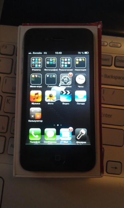 Лот: 3650096. Фото: 1. Iphone 4 16gb чёрный ОБМЕН на... Смартфоны