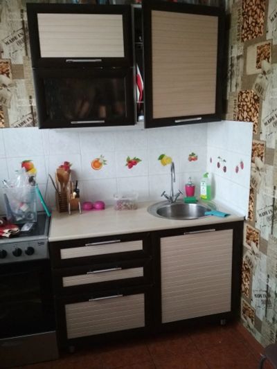 Лот: 12236145. Фото: 1. Кухонный гарнитур беж + шоколад. Кухонные гарнитуры