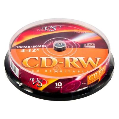 Лот: 24573975. Фото: 1. CD-RW диск VS 80 4-12x CB/10... CD, DVD, BluRay