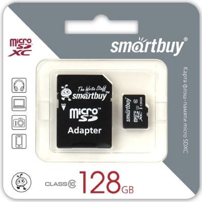 Лот: 10944828. Фото: 1. Micro SD 128 gb SmartBuy 10 class... Карты памяти