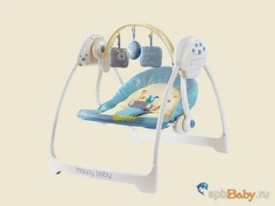 Лот: 5805797. Фото: 1. Качеля шезлонг Happy Baby новая. Ходунки, прыгунки, качели