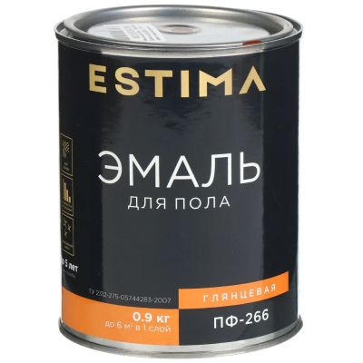 Лот: 25041665. Фото: 1. Эмаль Estima, ПФ-266, для пола... Краски, лаки, растворитель