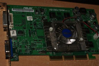 Лот: 3436389. Фото: 1. Видеокарта Asus v9180 AGP!!!. Видеокарты
