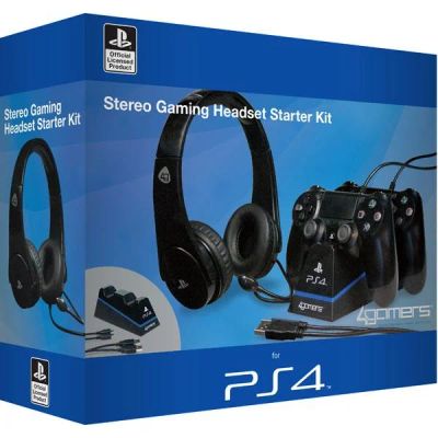 Лот: 4551856. Фото: 1. Стартовый набор PS4 со стереогарнитурой... Рули, джойстики