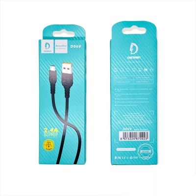 Лот: 22146791. Фото: 1. КАБЕЛЬ DENMEN D06V microUSB 2... Дата-кабели, переходники