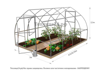 Лот: 6792775. Фото: 1. Теплица "Капелька Усиленная" 3х10... Теплицы