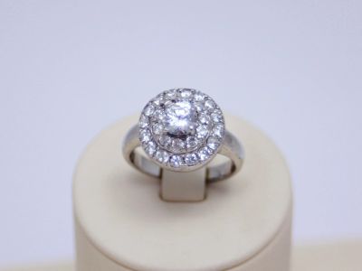 Лот: 14751385. Фото: 1. СЕРЕБРЯНОЕ КОЛЬЦО С ХРУСТАЛЕМ... Кольца, перстни