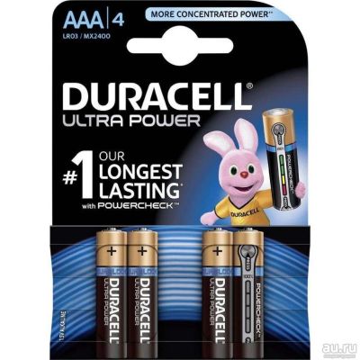 Лот: 9200580. Фото: 1. Батарейки Duracell Turbo MAX LR03-4BL... Батарейки, аккумуляторы, элементы питания
