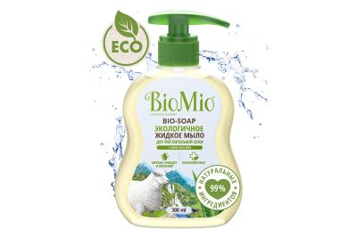 Лот: 24692932. Фото: 1. Экологичное жидкое мыло BioMio... Антисептики, защитные средства, медицинские маски