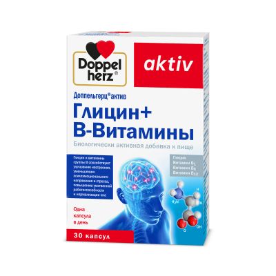 Лот: 23714590. Фото: 1. Доппельгерц Актив Глицин+В-витамины... Лекарства