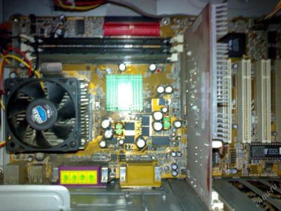 Лот: 68627. Фото: 1. MB ACORP 694TA+celeron 900+видео... Материнские платы