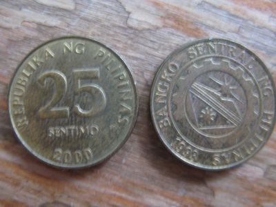 Лот: 21074965. Фото: 1. Монеты Азии. Филиппины 25 сентимо... Азия