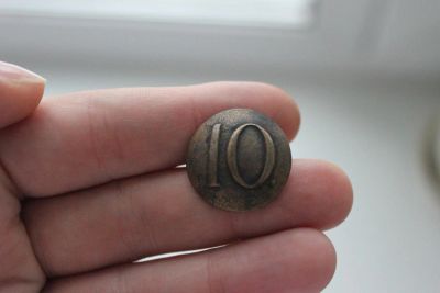 Лот: 10629812. Фото: 1. Пуговица РИ. Номер 10. Обмундирование