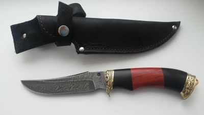 Лот: 5025934. Фото: 1. Нож в подарок. Дамасская сталь... Ножи, топоры