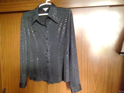 Лот: 14621884. Фото: 1. Блузка чёрная трикотажная, старенькая... Блузы, рубашки