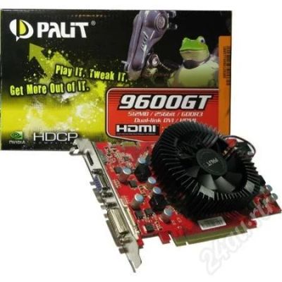 Лот: 292439. Фото: 1. PALIT Geforce 9600GT 512MB 256bit... Видеокарты