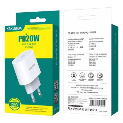 Лот: 22143377. Фото: 1. СЗУ KAKUSIGA KSC-541 USB-C 25W... Зарядные устройства, блоки питания, адаптеры сетевые для смартфонов