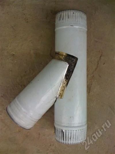 Лот: 470908. Фото: 1. Элемент дымохода - тройник 45... Печи для бани, сауны