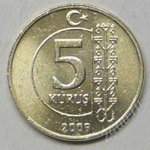 Лот: 1173409. Фото: 1. Турция. 5 куруш 2009г. Ближний восток