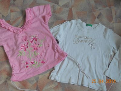 Лот: 4018861. Фото: 1. Кофточка Benetton + футболка года... Свитера, худи, толстовки