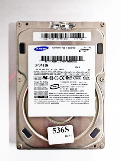 Лот: 18925714. Фото: 1. Жесткий диск IDE Samsung SP0411N... Жёсткие диски (HDD)