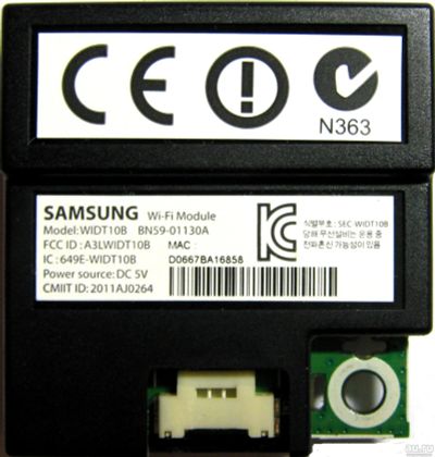Лот: 15202202. Фото: 1. Wi-fi module BN59-01130A, WIDT10B... Запчасти для телевизоров, видеотехники, аудиотехники