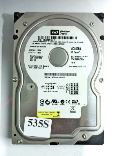Лот: 18925399. Фото: 1. Жесткий диск IDE WD800BB-56JKC0... Жёсткие диски (HDD)