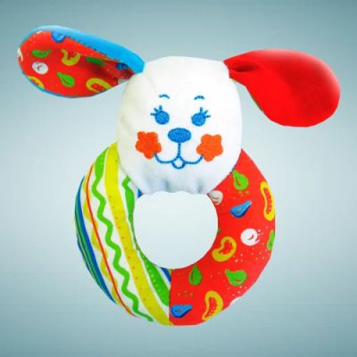 Лот: 16389710. Фото: 1. Игрушка погремушка мягкая Собачка-колечко... Для младенцев
