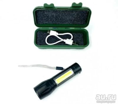Лот: 17621171. Фото: 1. Фонарь аккум.ручной 2W+COB, Zoom... Фонарики