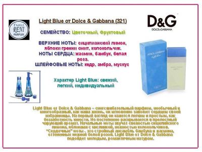 Лот: 5476294. Фото: 1. Reni 321 Light Blue от Dolce And... Женская парфюмерия